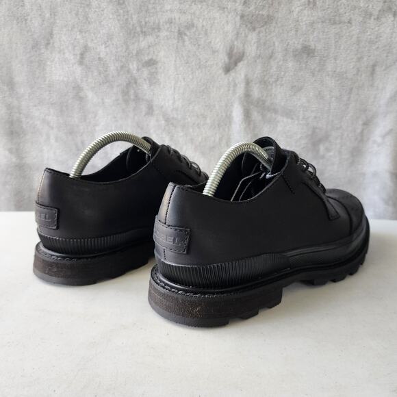 Sorel Waterproof Shoes Mens Size 9.5 Black Leather Wingtip Oxford Madson - Picture 12 of 12